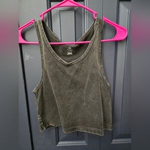Aerie Offline Cropped Top Black NWOT